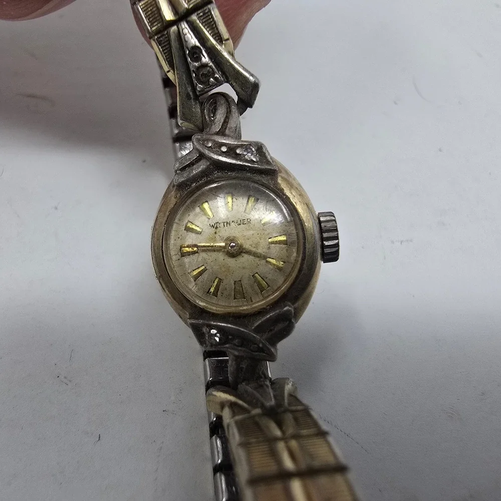 Vintage Wittnauer 10K Gold Filled Bezel Watch Speidel Expansion Band Two Tone